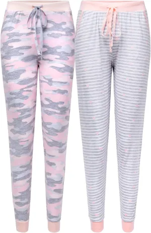 2-Pack of Women's Cozy Butter Soft Jersey Lounge Pants with Pockets and Drawstring  Perfect for Lounging and Sleeping