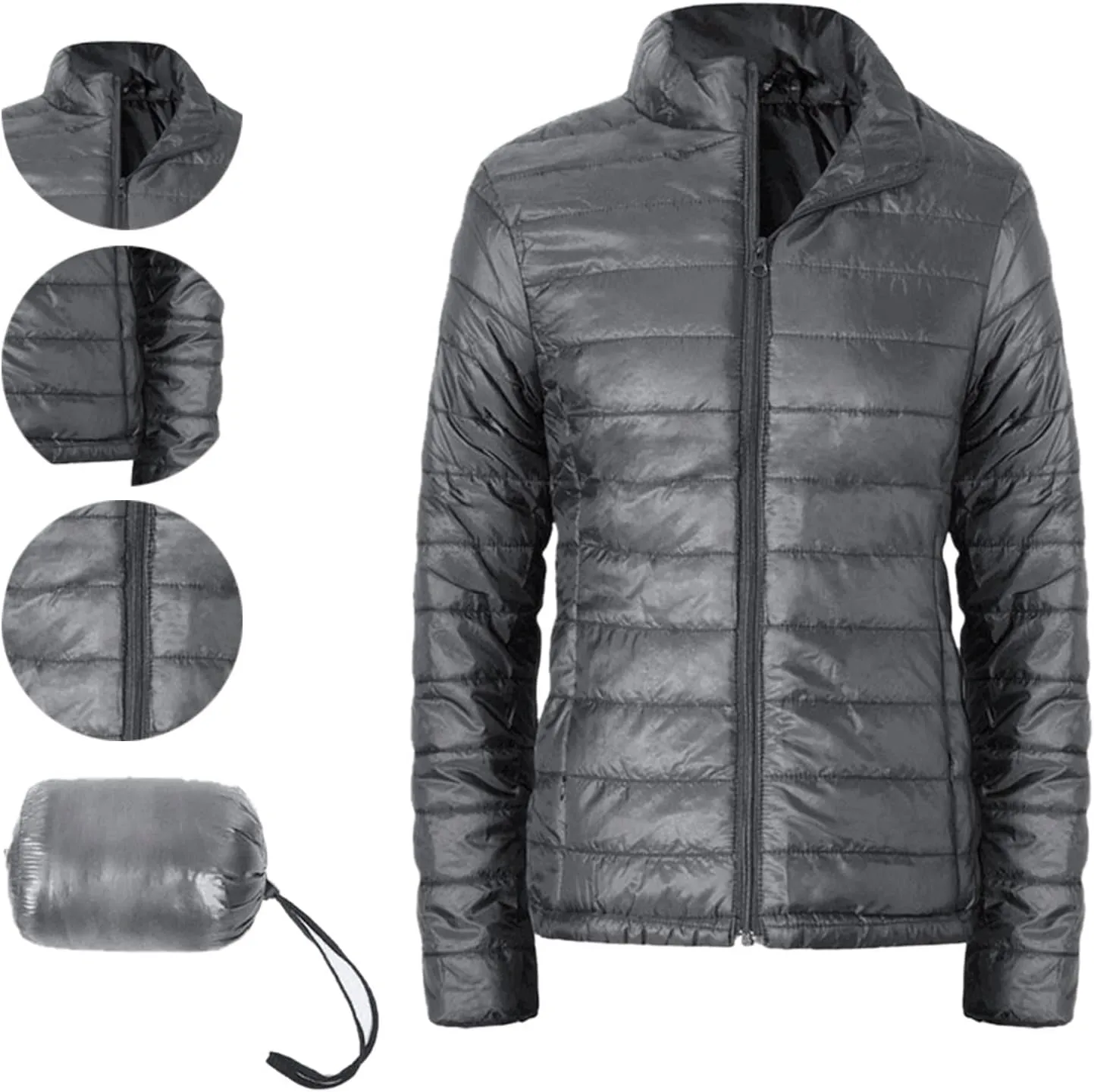 2023 Womens Puffer Jacket Lightweight Packable Down Jacket with Removable Hoodie Soft Warm Petite Coat Winter Outerwear