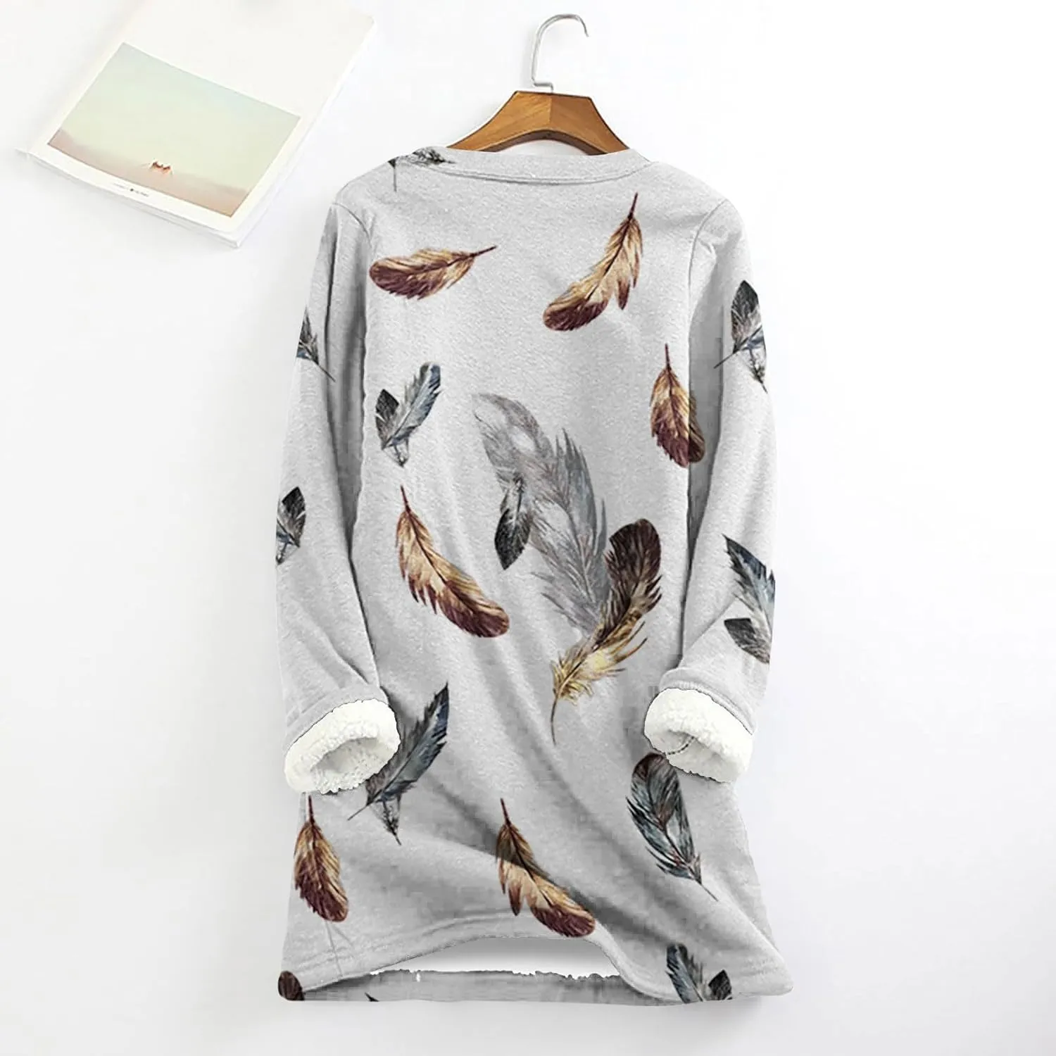 aihihe Sherpa Fleece Crewneck Sweatshirts Women 2024 Winter Warm Pullover Fleece Linend Thermal Long Sleeve Tops Loungewear