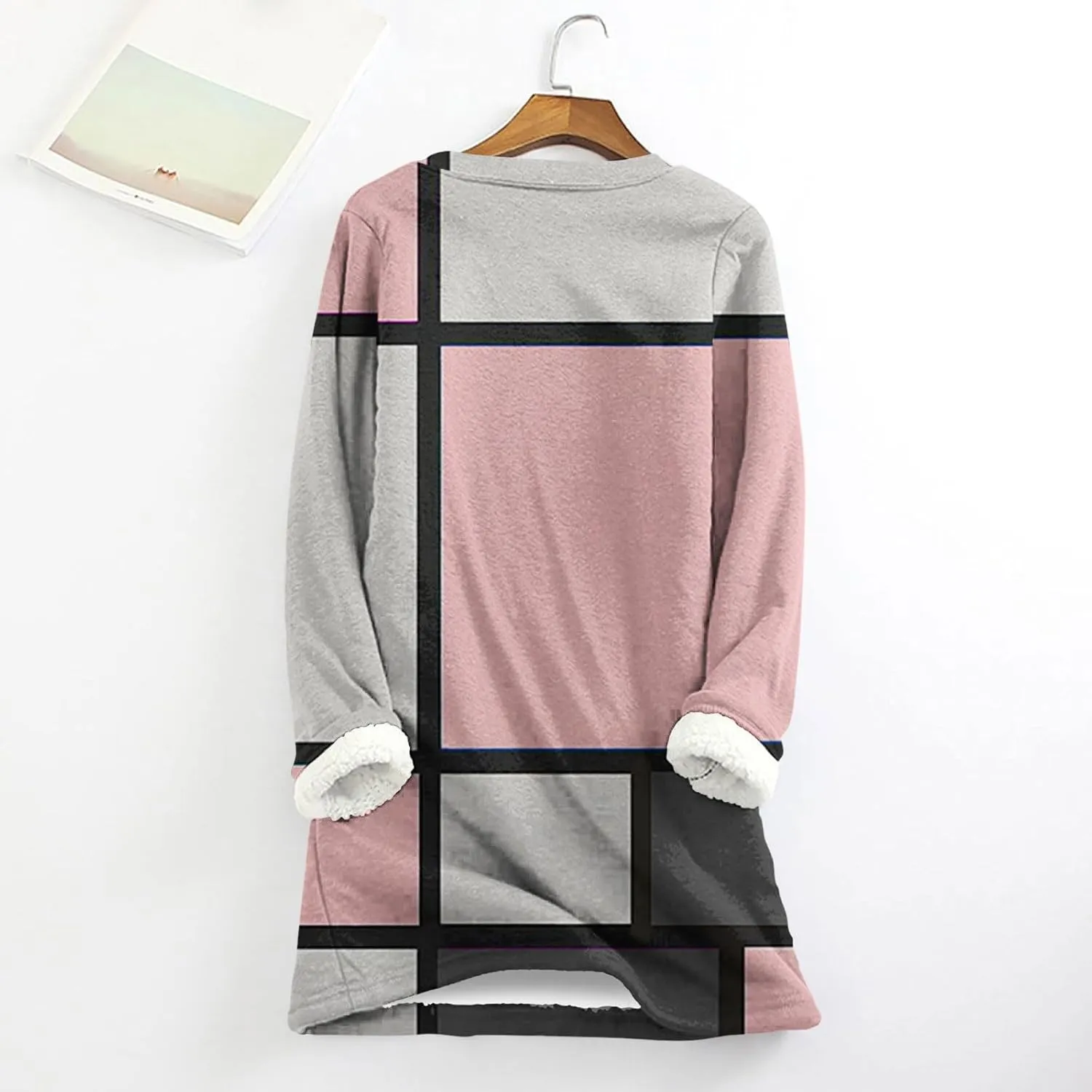 aihihe Sherpa Fleece Crewneck Sweatshirts Women 2024 Winter Warm Pullover Fleece Linend Thermal Long Sleeve Tops Loungewear