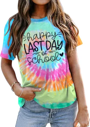 ALLTB Last Day of School Shirt for Teachers Women Teacher Life T-Shirt School Graduation Tee Appreciation Gift Shirt Top