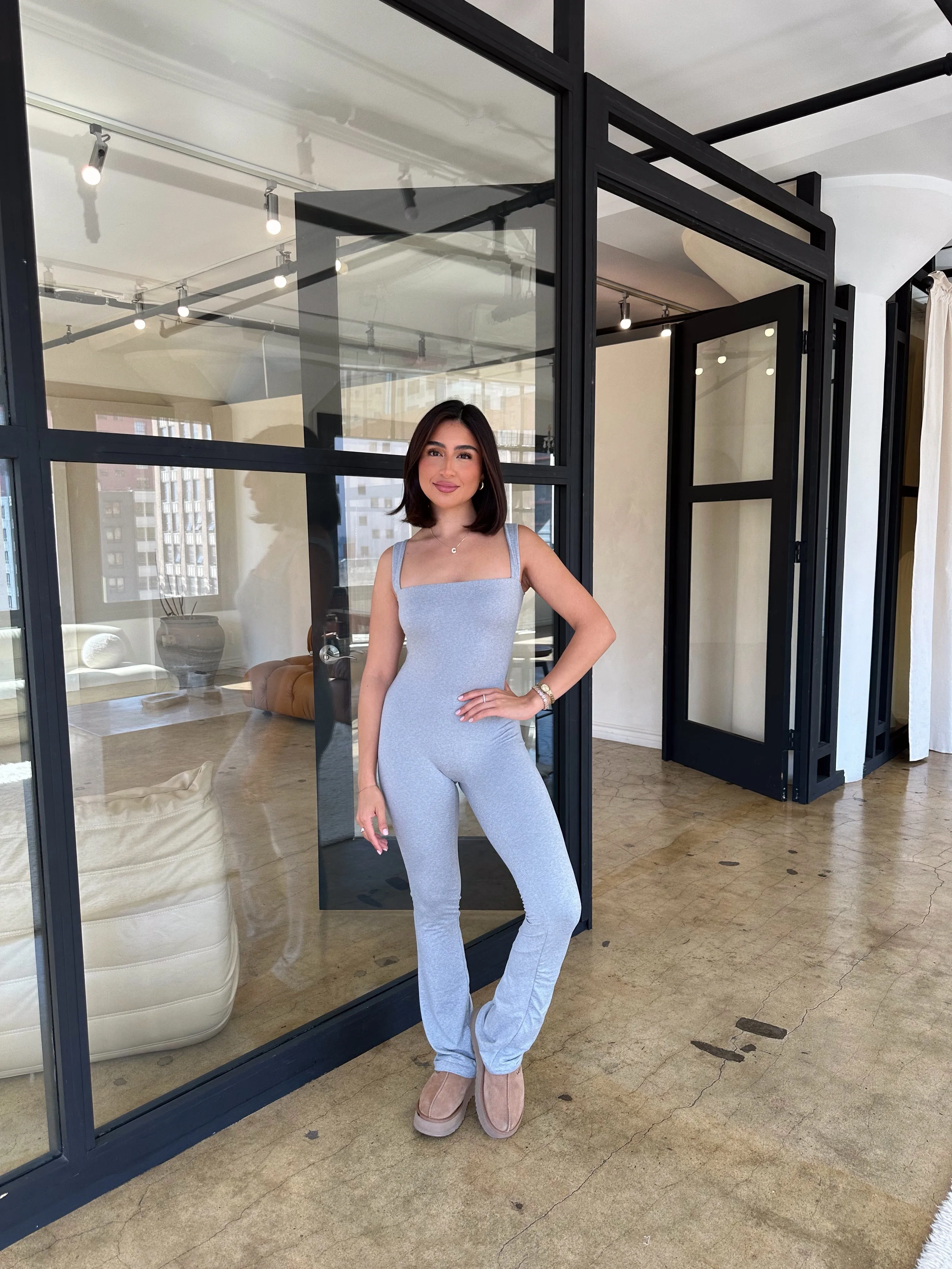 amelia jumpsuit (LIGHT HEATHER GRAY)