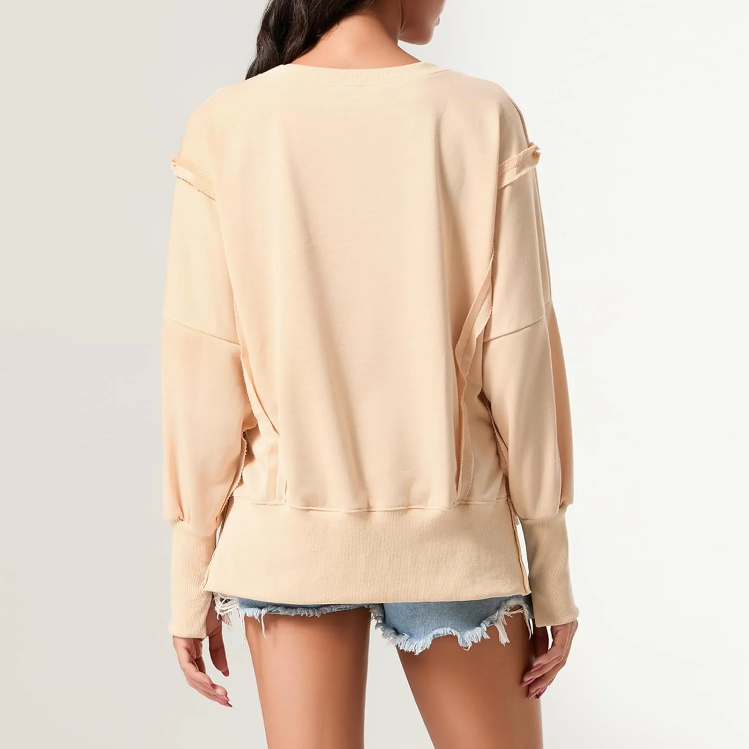 Amiblvowa Women Y2K Oversized Vintage Graphic Sweatshirt Long Sleeve Crewneck Relaxed Sweater Jacket Loose Fit Pullover Tops