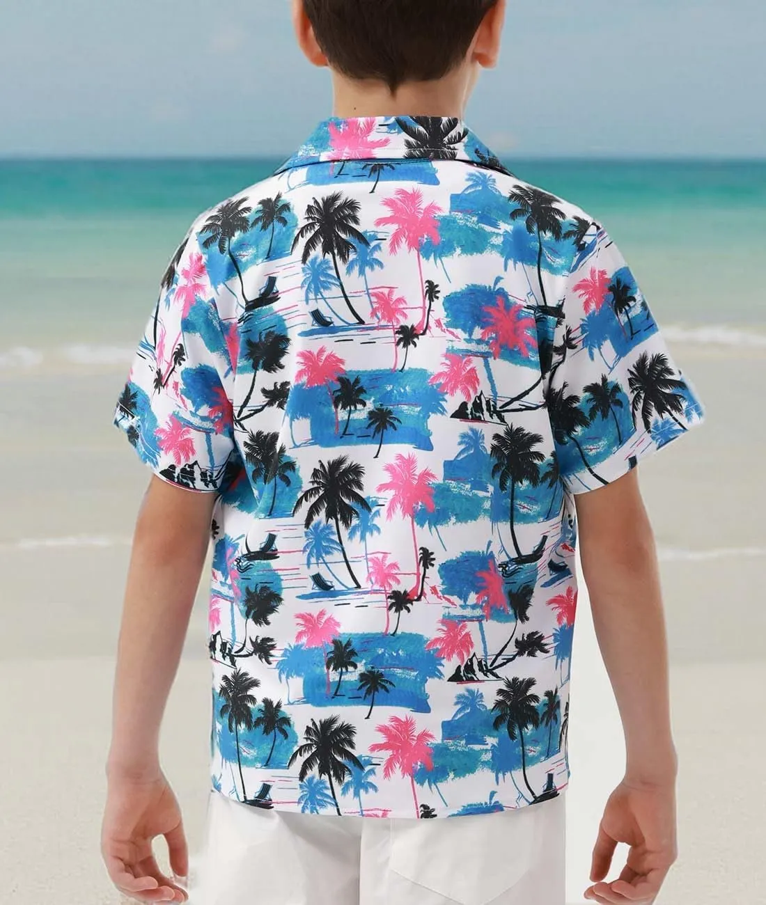 APTRO Boy's Hawaiian Shirt Tropical Beach Casual Summer Shirt with Pocket Short Sleeve 4-15 Years