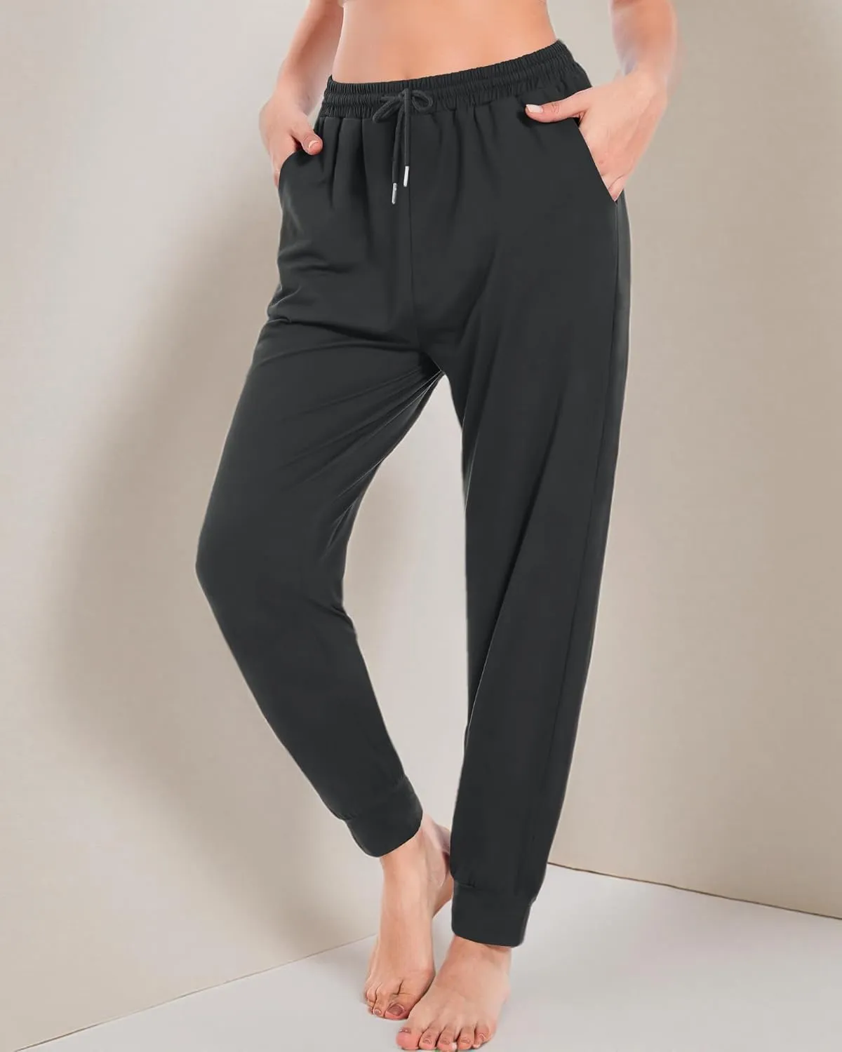 ASIMOON Women's Yoga Pants Soft Comfy Stretch Loose Straight Casual Athletic Pants Running Workout Lounge Pants with Pockets
