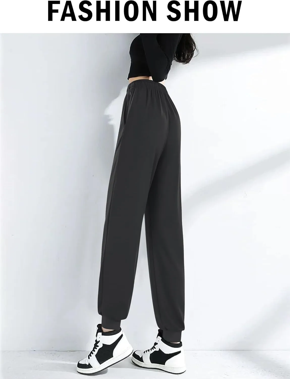 ASIMOON Women's Yoga Pants Soft Comfy Stretch Loose Straight Casual Athletic Pants Running Workout Lounge Pants with Pockets