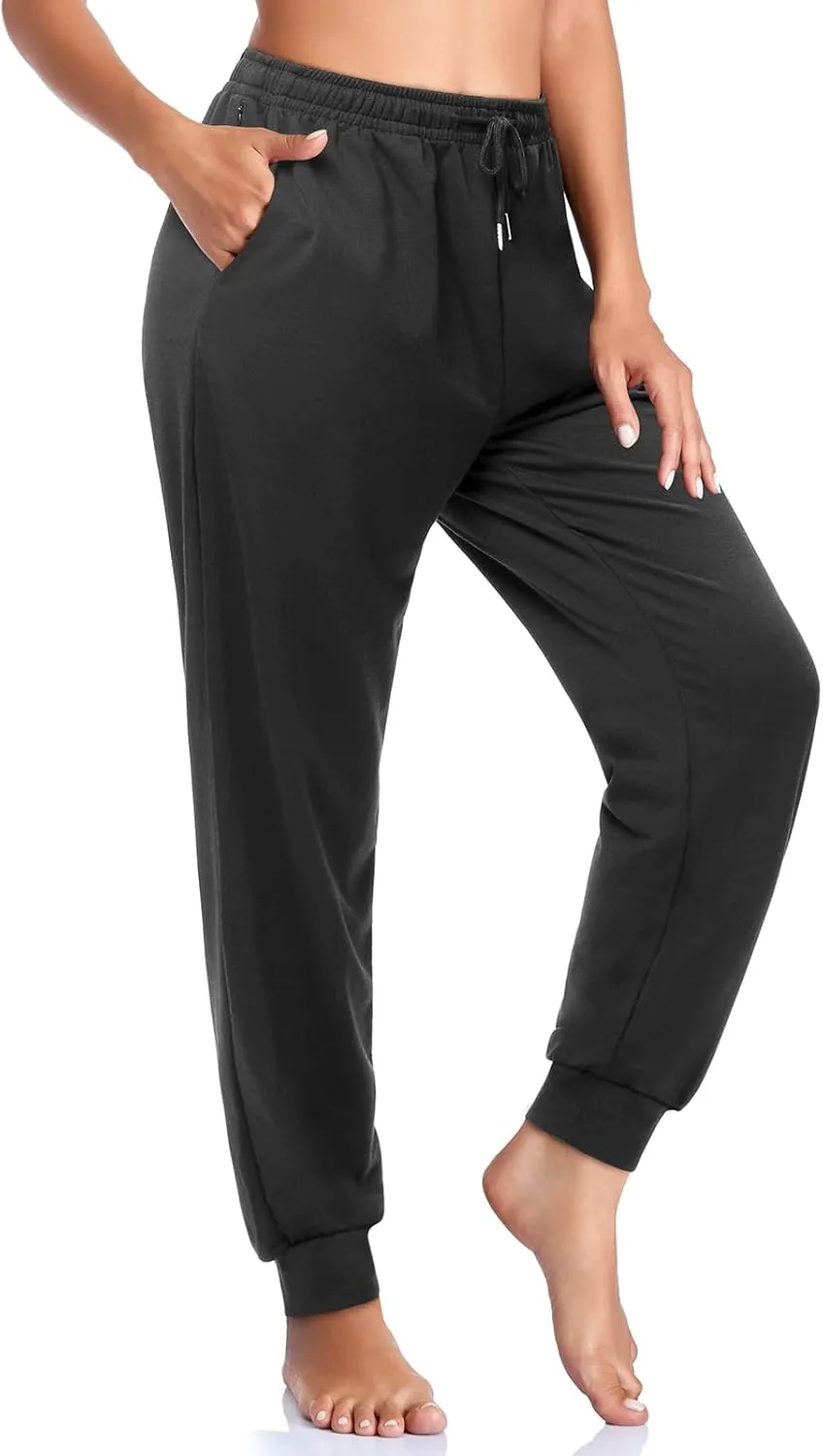 ASIMOON Women's Yoga Pants Soft Comfy Stretch Loose Straight Casual Athletic Pants Running Workout Lounge Pants with Pockets