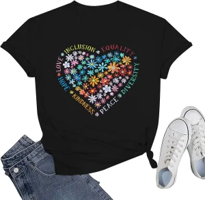 Autism Awareness Shirt Women Special Education Teacher T-Shirt Inspirational Graphic Tee Casual Top