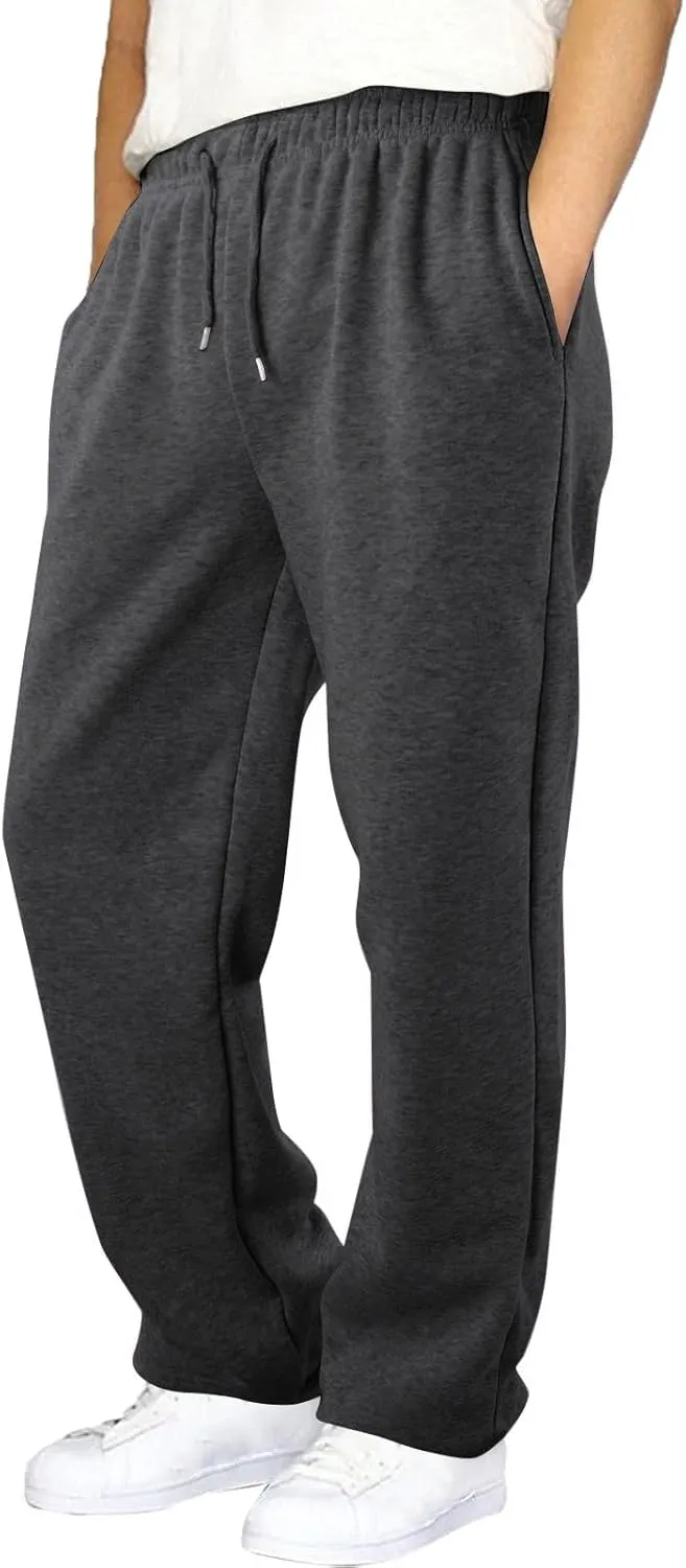 Baggy Sweatpants Men Tapered Loose Fit Trousers Drawstring Pants Elastic Waist Workout Slacks with Pockets