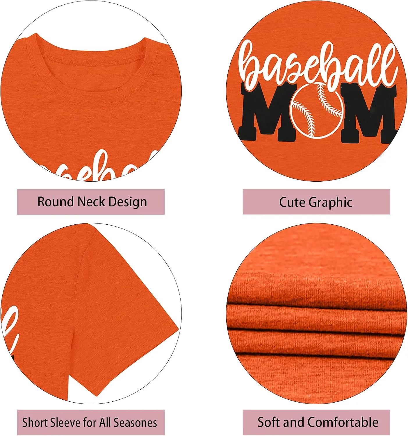 Baseball Mom Shirt Womens Mom Shirt Short Sleeve O-Neck Letter Print Casual Tops Tees