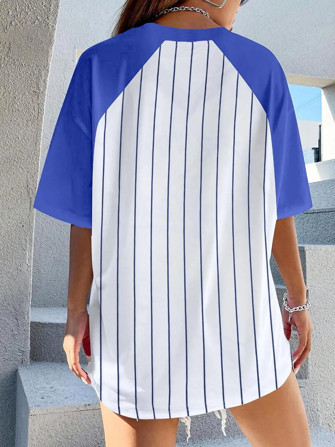 Baseball Shirts for Women Oversized Game Day Baseball Fan Shirt Baseball Mama Casual Short Sleeve Shirt