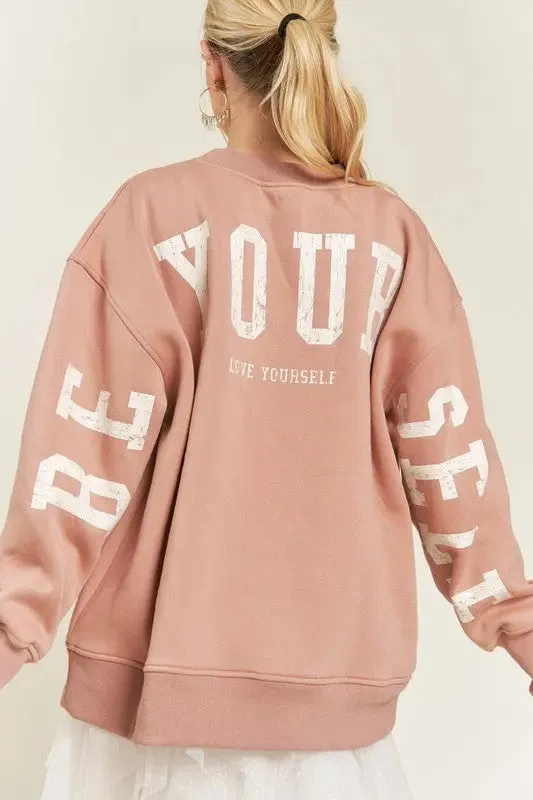 Be Yourself Oversized Fit Sweatshirt