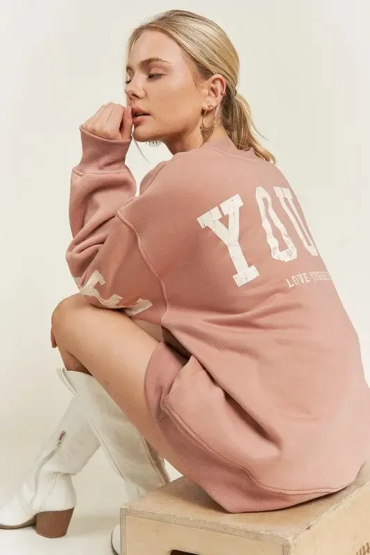 Be Yourself Oversized Fit Sweatshirt