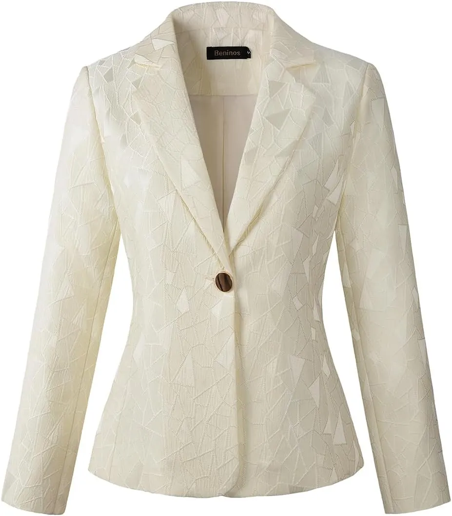 Beninos Womens 3/4 Sleeve Lightweight Office Work Suit Jacket Blazer
