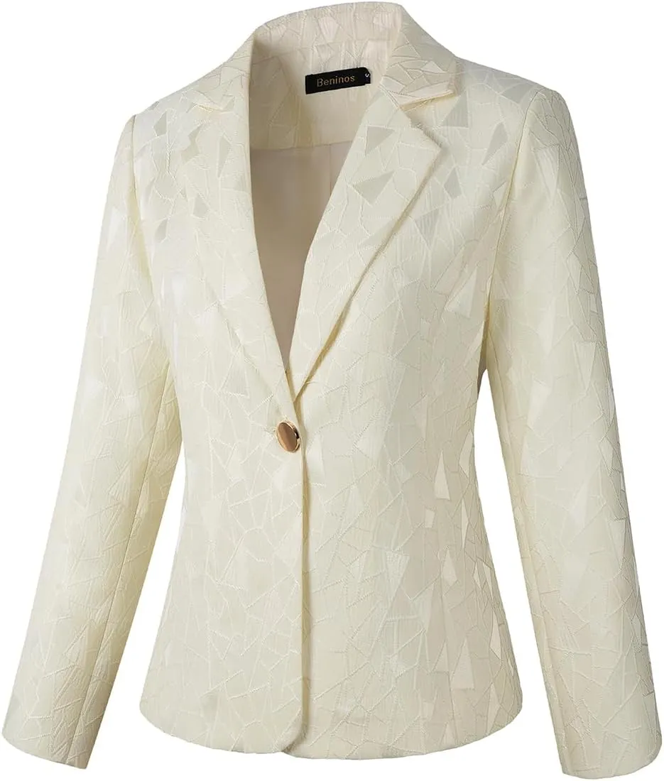 Beninos Womens 3/4 Sleeve Lightweight Office Work Suit Jacket Blazer