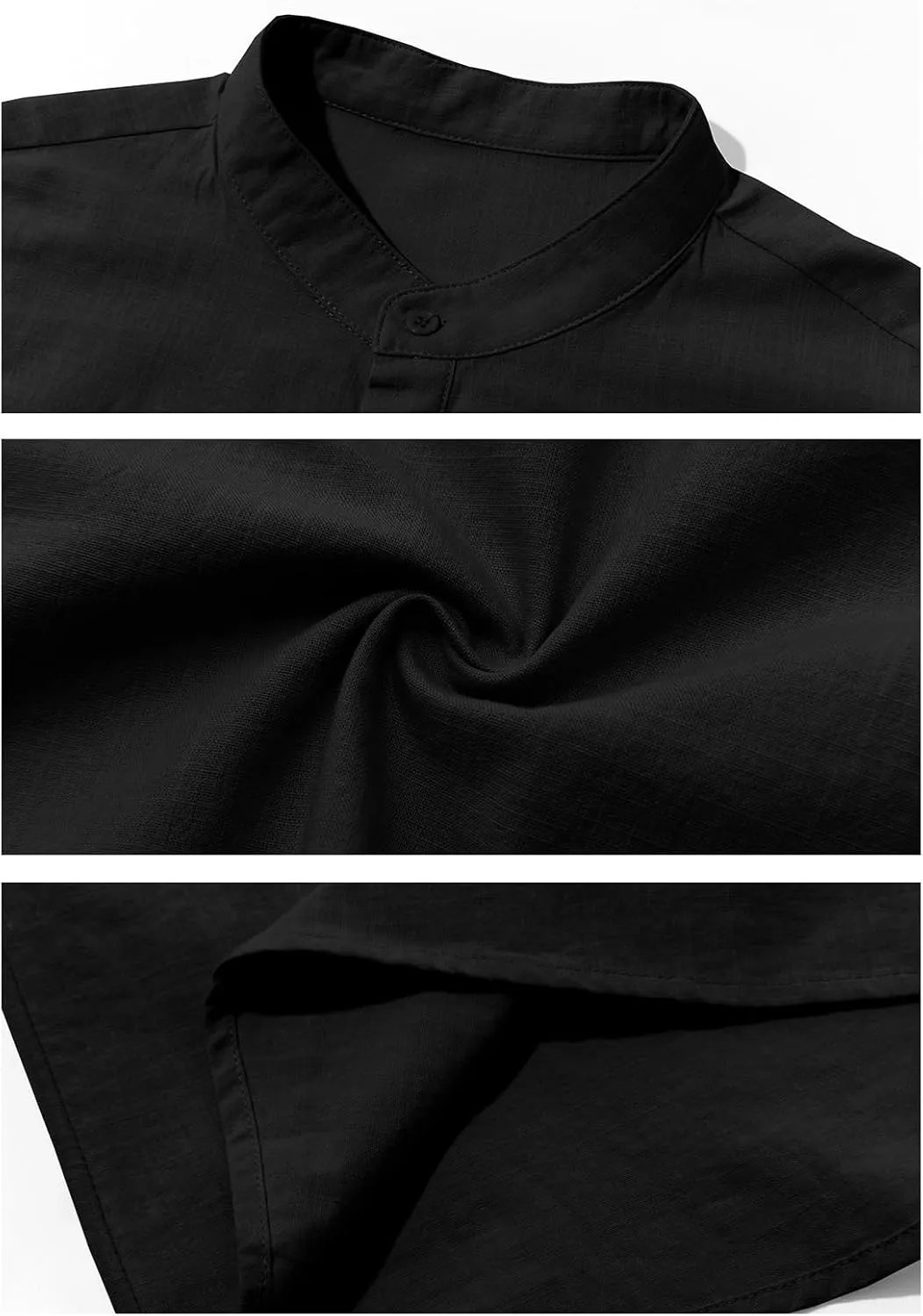 Beotyshow Men 100% Cotton Linen Henley Shirt Casual Short Sleeve Summer T Shirt Pocket Button Tee Top Beach Hippie Shirt