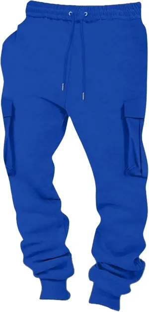 BIFUTON Cargo Joggers Men,Baggy Sweatpants Men Cotton Elastic Waist Drawstring Running Pants Warm Workout Pants with Pockets