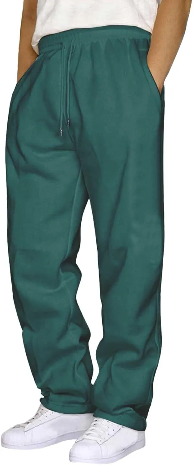 BIFUTON Joggers for Men,Mens Sweatpants with Pockets Solid Color Lace Up Straight Leg Athletic Pants Loose Fit Work Pants