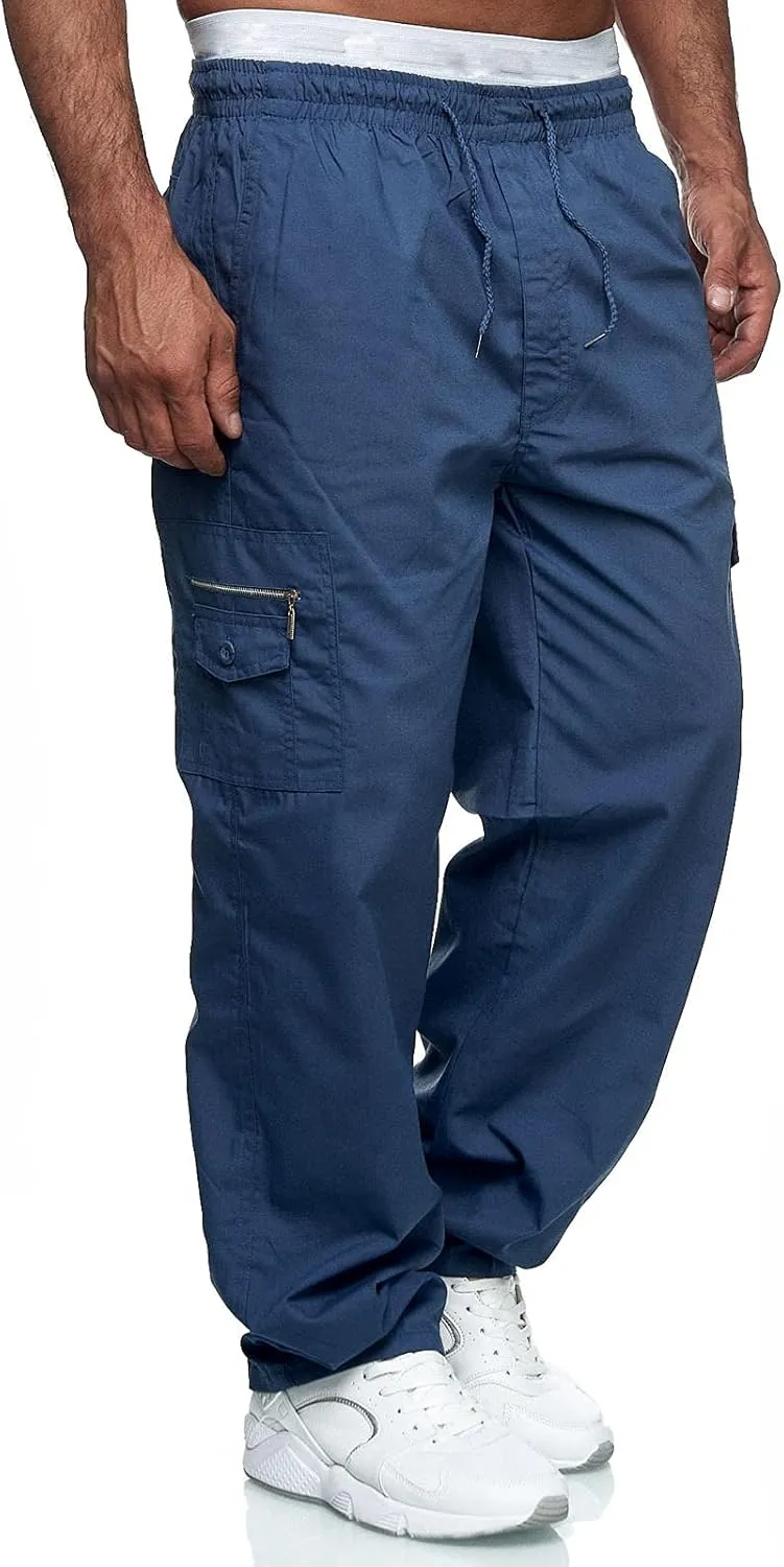 Big and Tall Cargo Pants for Men Sweatpants for Men Pant with Pockets Men's Heavyweight Fleece Cargo Sweatpants Men's