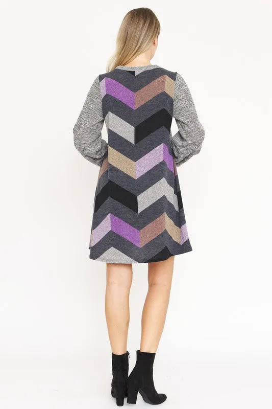Bishop Sleeve A Line Dress