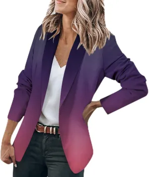 Blazers for Women Business Casual Solid/Ombre/Striped 2025 Fall Fashion Jackets Cardigan with Pockets