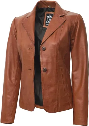 Blingsoul Leather Blazer Jacket Women - Leather Coats for Women