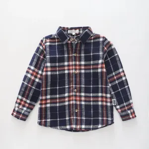 Blue Plaid, Junior Boys Flannel Shirt