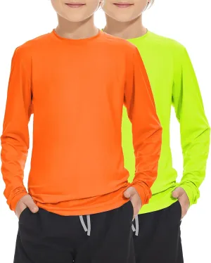 Boy Long Sleeve Rash Guard Shirt UPF 50  Sun Protection Rashguard Swim Shirt