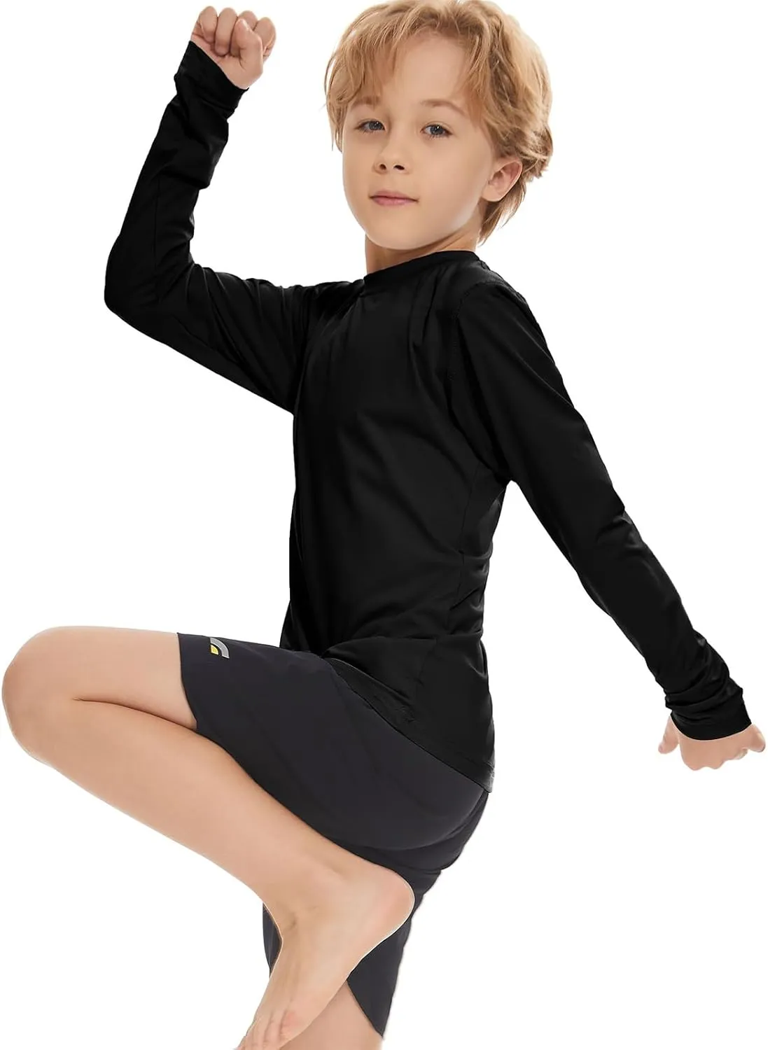 Boy Long Sleeve Rash Guard Shirt UPF 50  Sun Protection Rashguard Swim Shirt