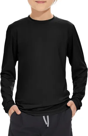 Boy Long Sleeve Rash Guard Shirt UPF 50  Sun Protection Rashguard Swim Shirt