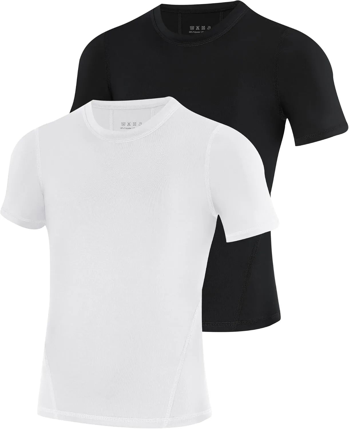 Boys Compression Shirt Short Sleeve Youth Athletic Undershirt Kids Base Layer T-Shirt for Football Basketball
