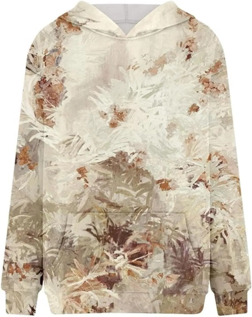 Camo Hoodie Womens Maple Leaf Print Pullover Oversized Hooded Sweatshirt Casual Loose Fit Long Sleeve Sweatshirts