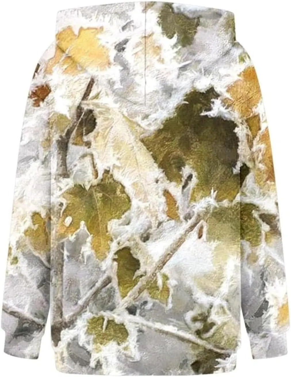 Camo Hoodie Womens Maple Leaf Print Pullover Oversized Hooded Sweatshirt Casual Loose Fit Long Sleeve Sweatshirts