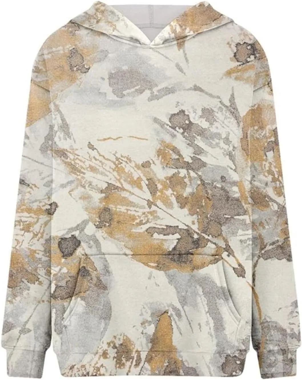 Camo Hoodie Womens Maple Leaf Print Pullover Oversized Hooded Sweatshirt Casual Loose Fit Long Sleeve Sweatshirts