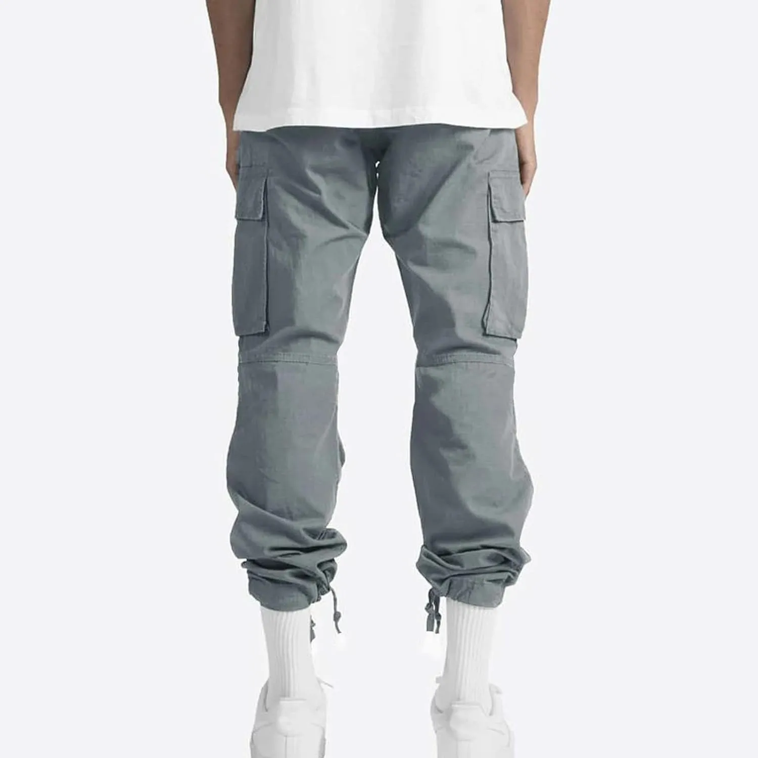 Cargo Pants for Men Baggy Drawstring Elastic Waist Sweatpants Stylish with Pockets Work Pants 2024 Joggers Trousers