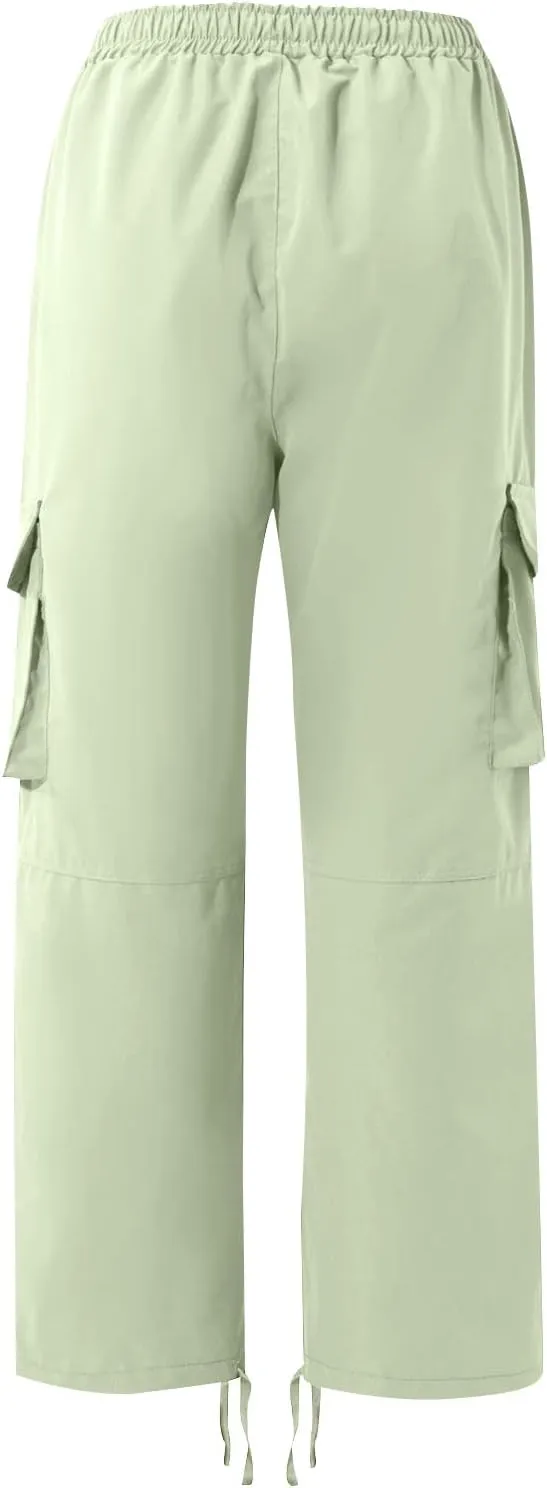 Cargo Pants for Men Baggy Elastic Waist Drawstring Pants with Multi Pockets Fashion Sweatpants 2024 Joggers Trousers