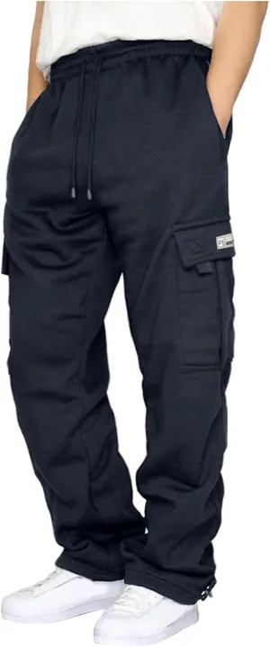 Cargo Pants for Men Baggy Sweatpants Plus Size Drawstring Straight Leg Work Pants with Pockets Jogger Hiking Pants