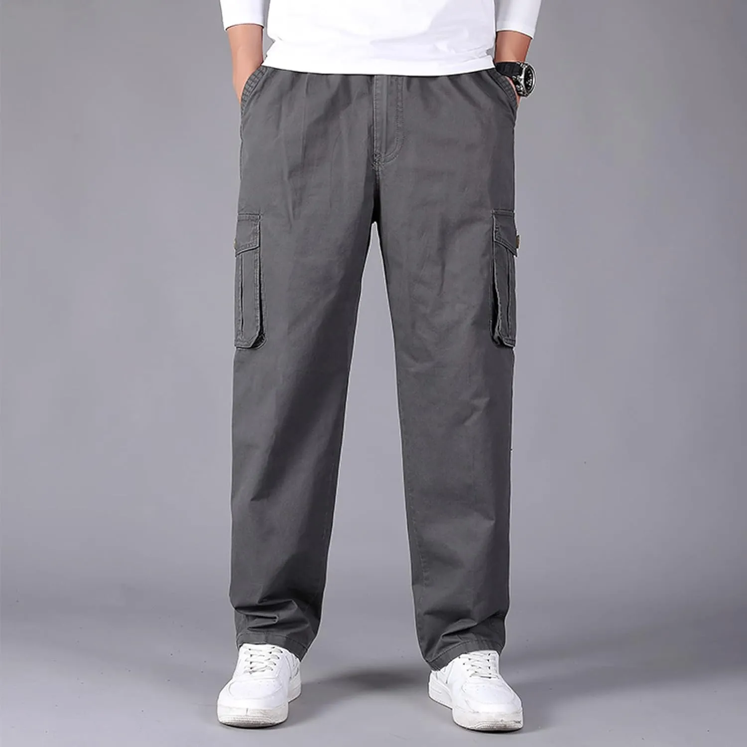 Cargo Pants for Men Big and Tall, Loose Jogger Pants High Street Sports Outdoor Running Sweater Trousers Cargo Pants