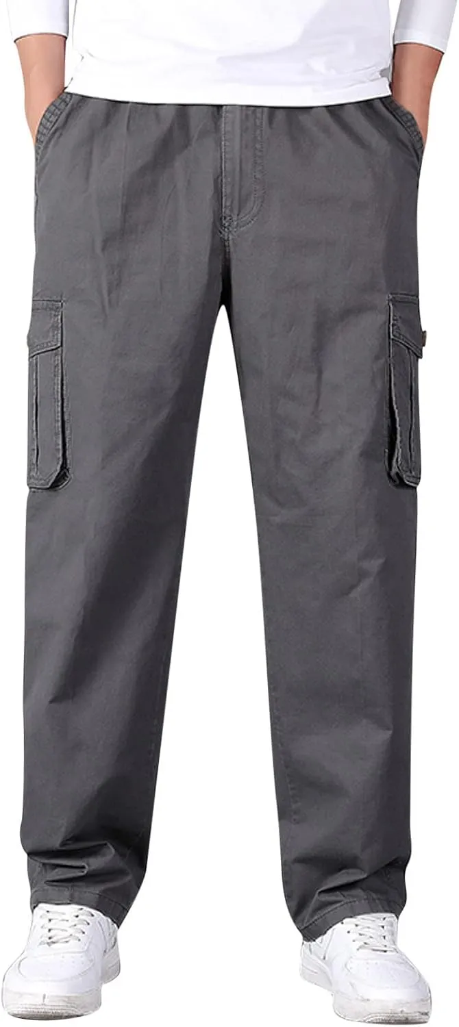 Cargo Pants for Men Big and Tall, Loose Jogger Pants High Street Sports Outdoor Running Sweater Trousers Cargo Pants