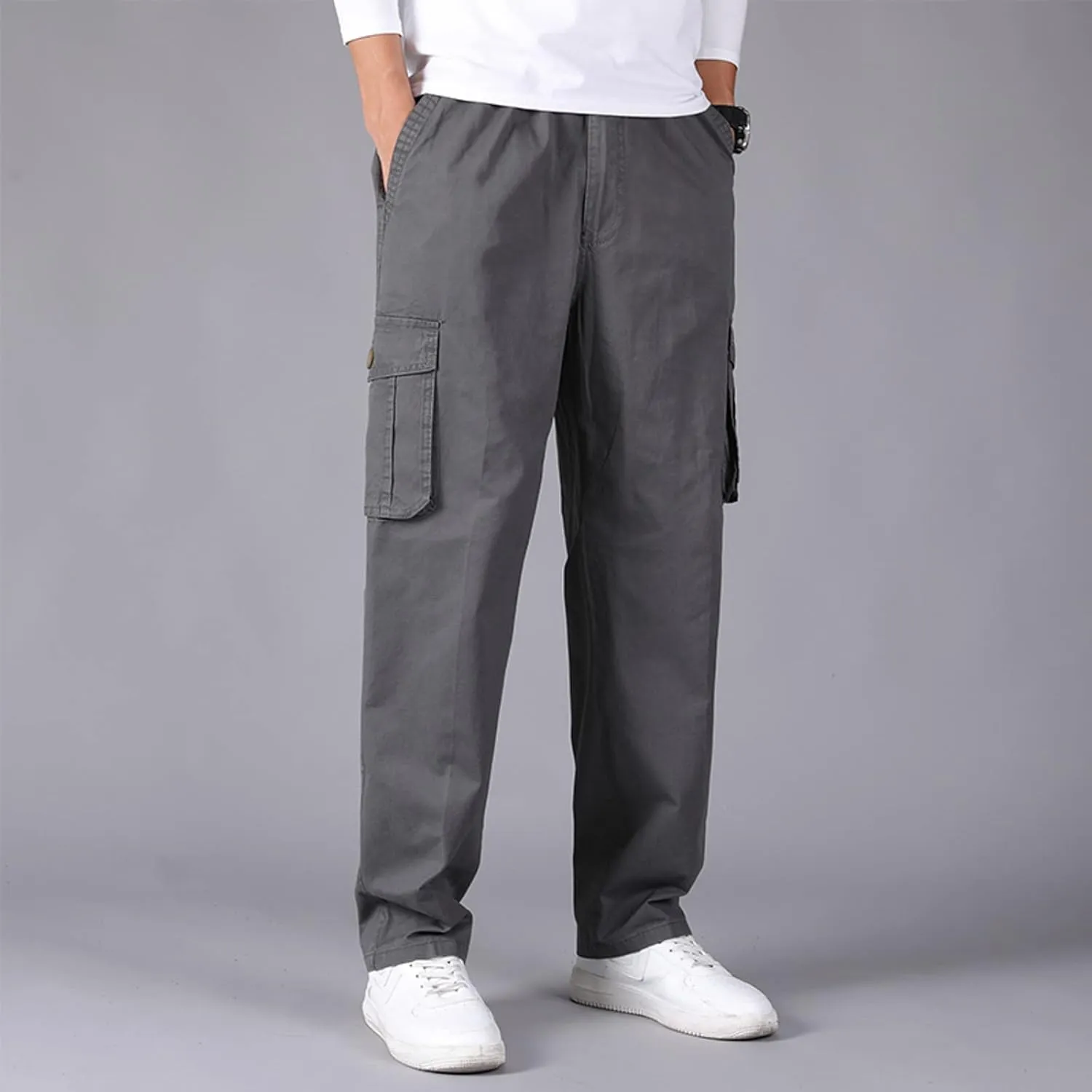Cargo Pants for Men Big and Tall, Loose Jogger Pants High Street Sports Outdoor Running Sweater Trousers Cargo Pants