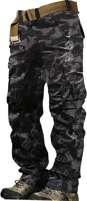 Cargo Pants for Men Casual Hiking Pants Fleece Joggers Athletic Pants Lightweight Loose Straight Sweatpants for Men