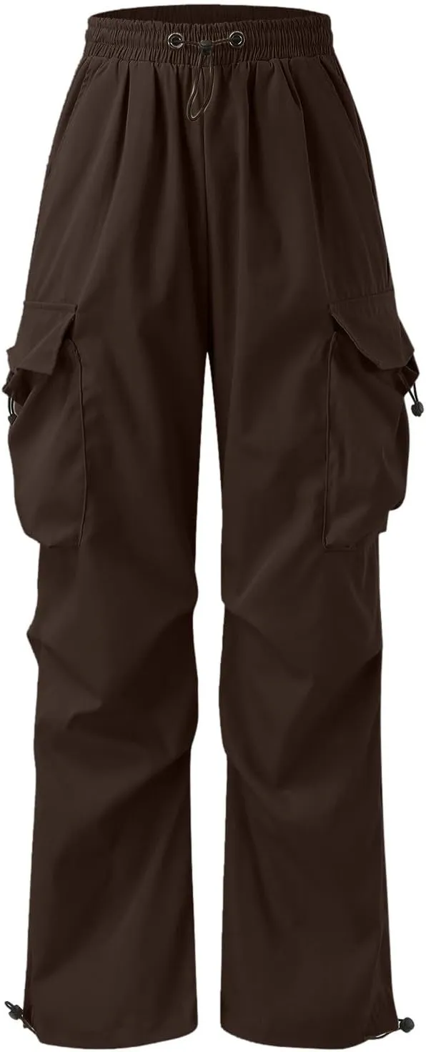 Cargo Pants for Men, Loose Fit Baggy Sweatpants, Casual Solid Color Pants with Pockets, Outdoor Drawstring Trousers