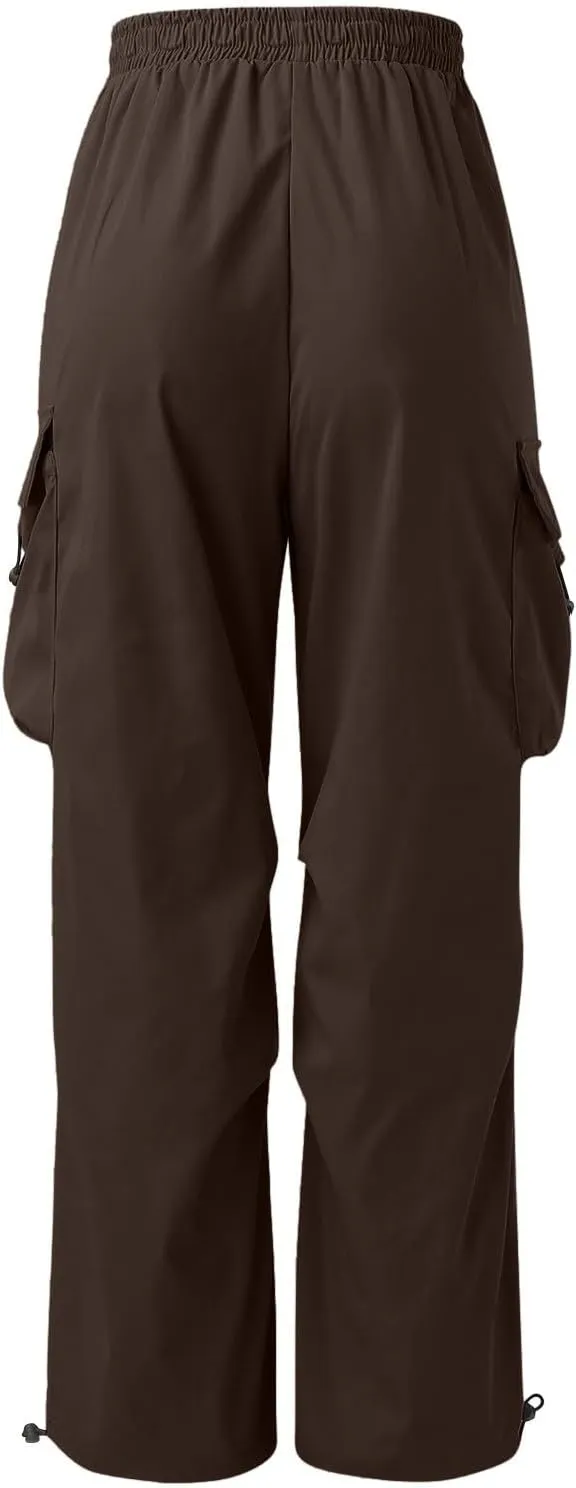 Cargo Pants for Men, Loose Fit Baggy Sweatpants, Casual Solid Color Pants with Pockets, Outdoor Drawstring Trousers