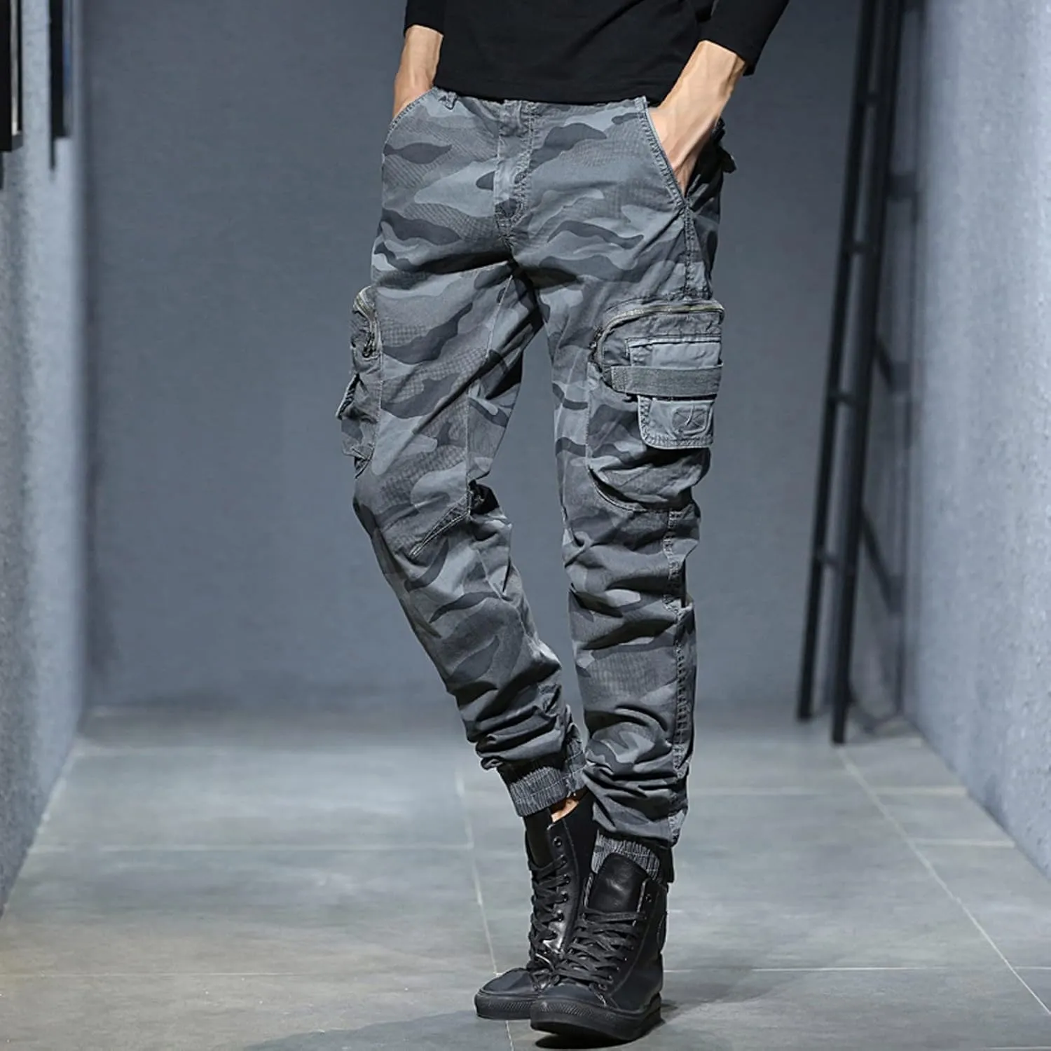 Cargo Pants for Men Relaxed Fit Casual Lightweight Elastic Waist Drawstring Beach Pants for Men Jogger Yoga Trousers