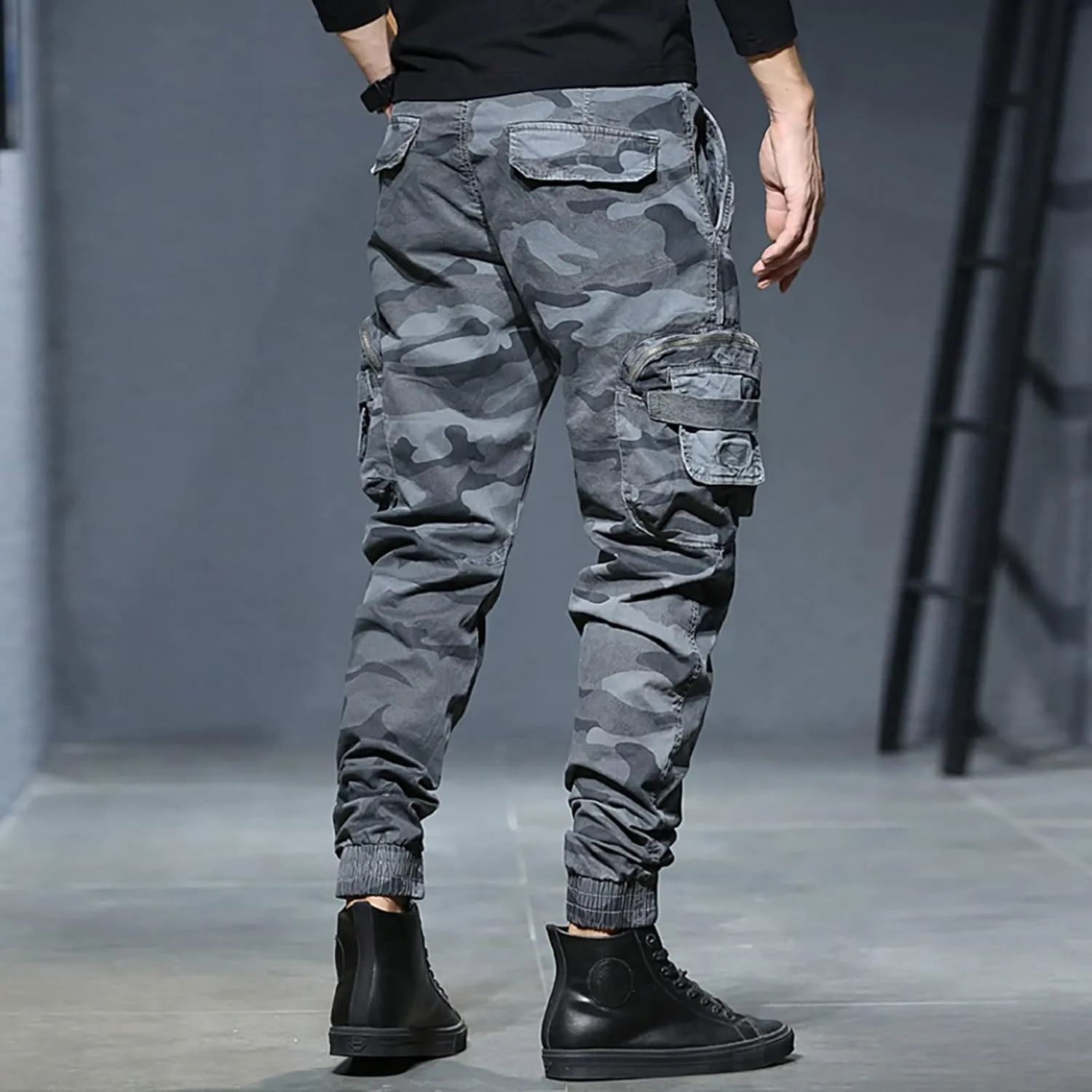 Cargo Pants for Men Relaxed Fit Casual Lightweight Elastic Waist Drawstring Beach Pants for Men Jogger Yoga Trousers