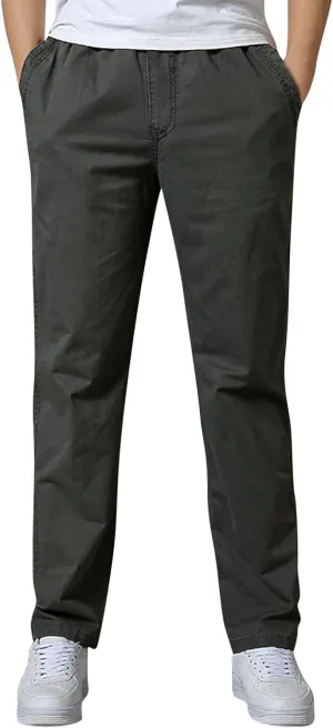 Cargo Pants for Men,Mens Pants with Pockets Cargo Joggers Fleece Sweatpants Casual Pant Chino Slim Fit Trousers