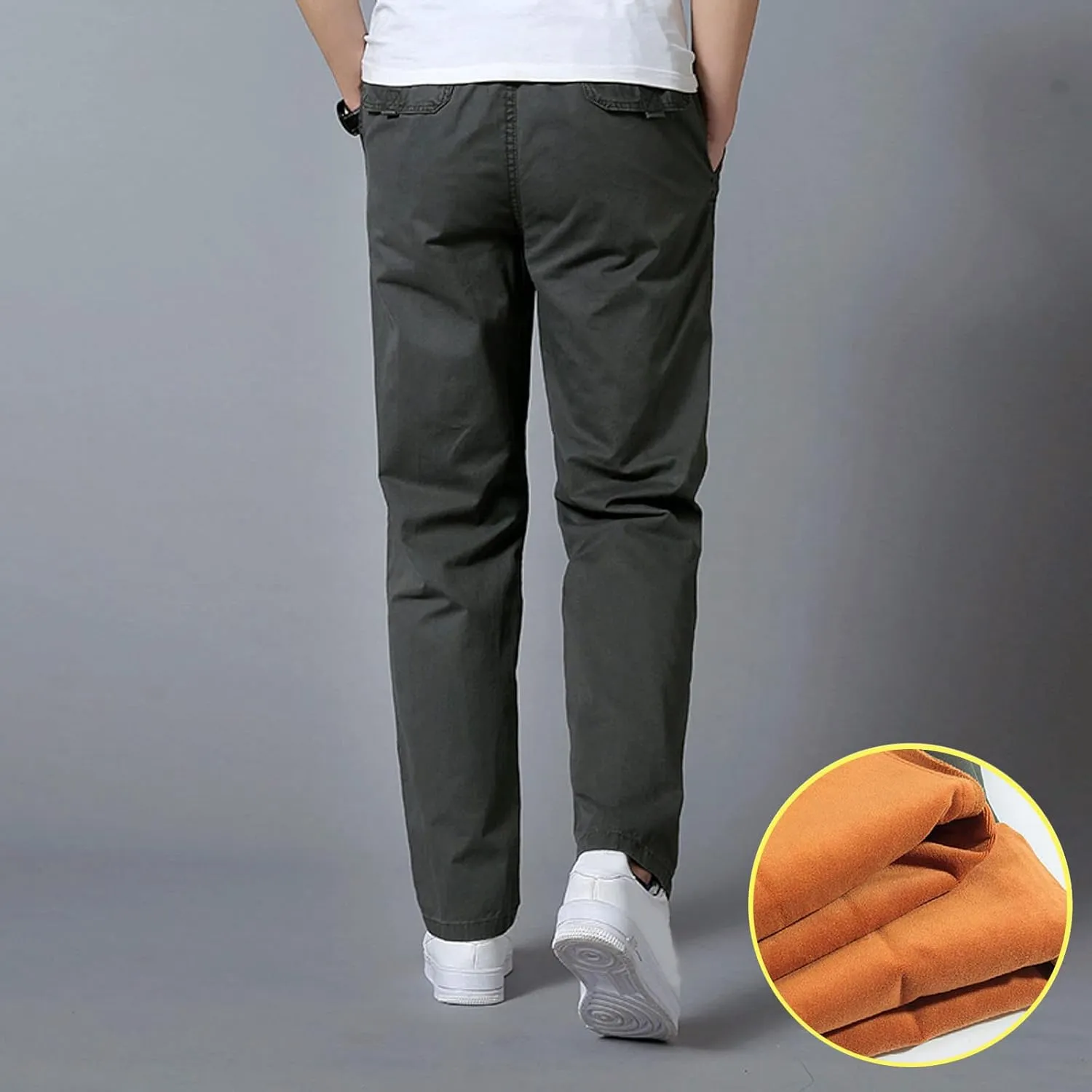 Cargo Pants for Men,Mens Pants with Pockets Cargo Joggers Fleece Sweatpants Casual Pant Chino Slim Fit Trousers