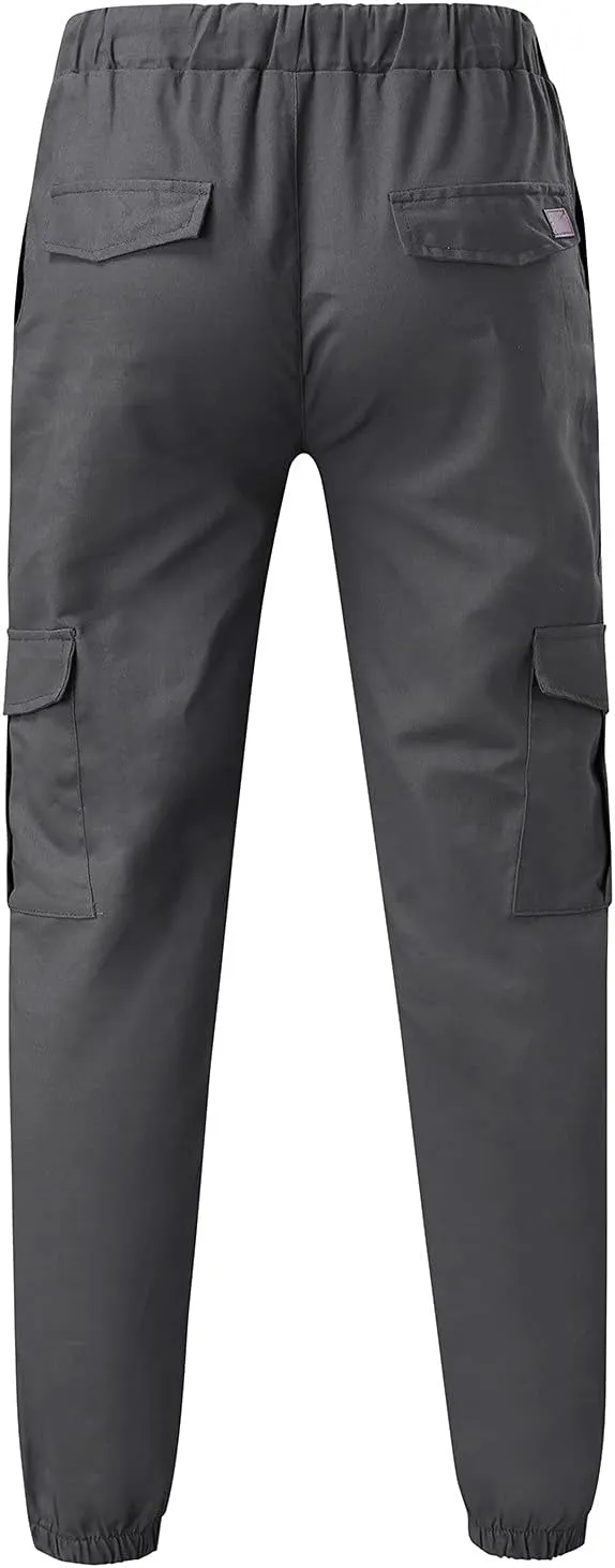 Cargo Sweatpants for Men Big and Tall Fleece Joggers Elastic Waist Baggy Drawstring Trousers Sweat Pants with Pockets