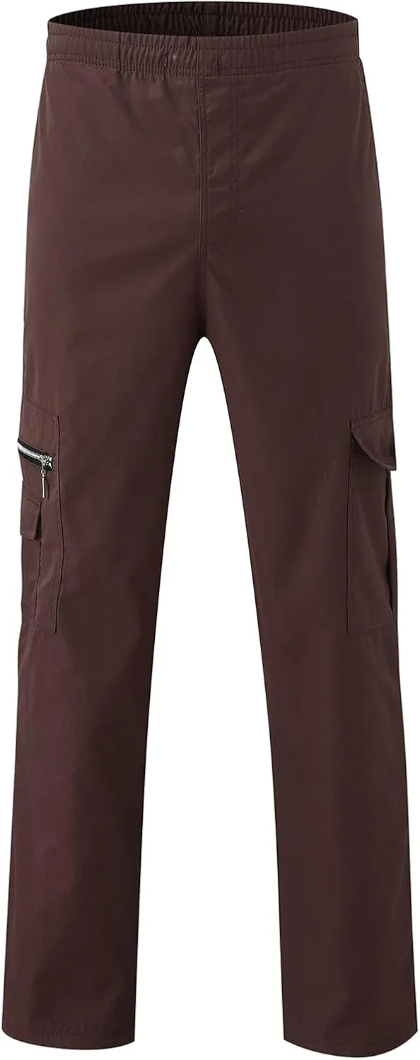Cargo Sweatpants for Men Big and Tall Jogger Pant Men's Fleece Lined Cargo Sweatpants Open Bottom Straight Leg Casual