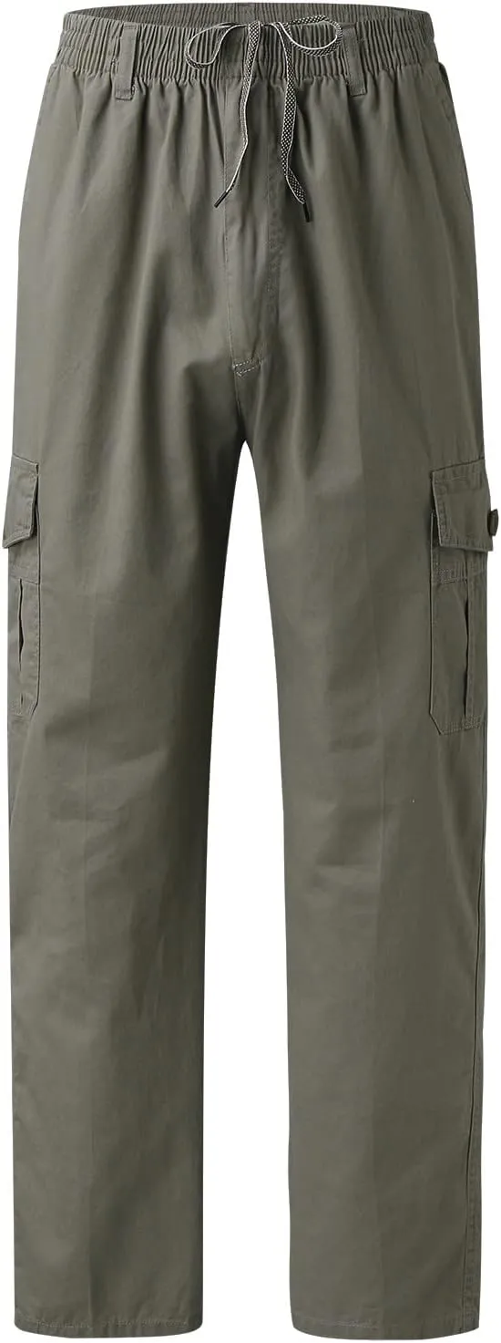 Cargo Sweatpants for Men Big and Tall Pockets Men's Winter Cargo Pants Thick Fleece Joggers Loose Sport Long Trousers
